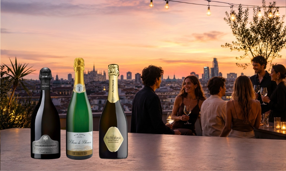 terrazza italiana al tramonto con ragazzi