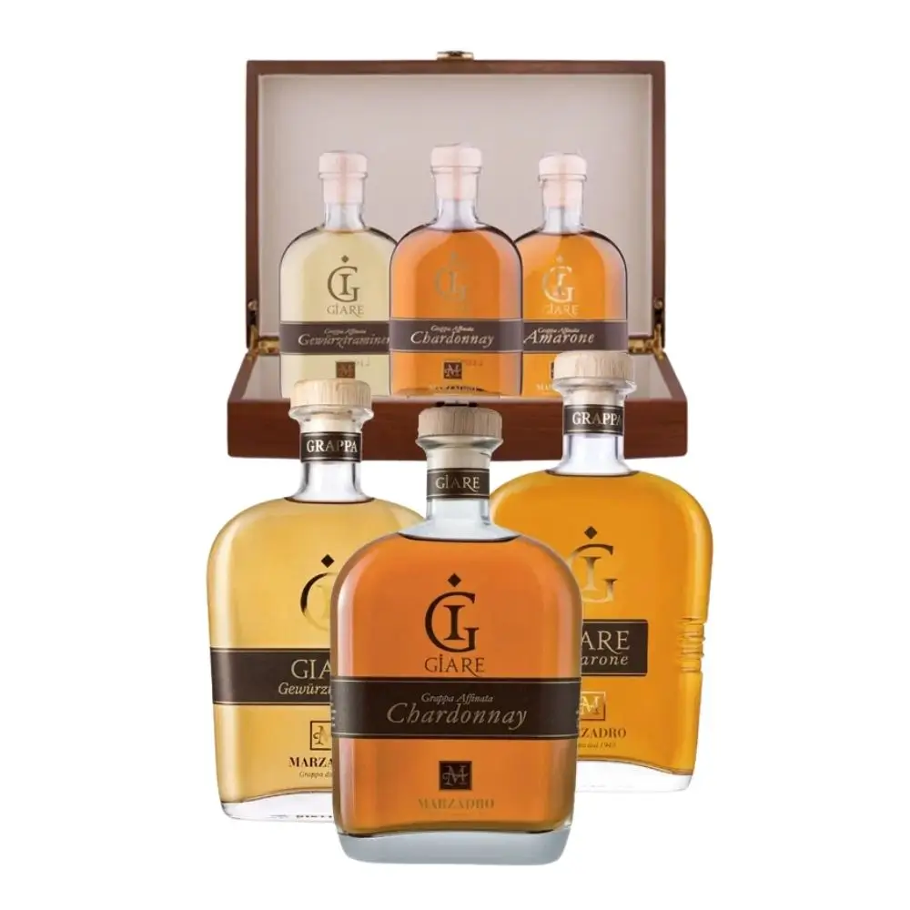 Grappa Marzadro Confezione Legno 3 Giare 200Ml