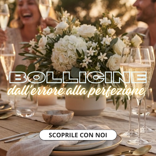 tavolata con persone e calici di champagne