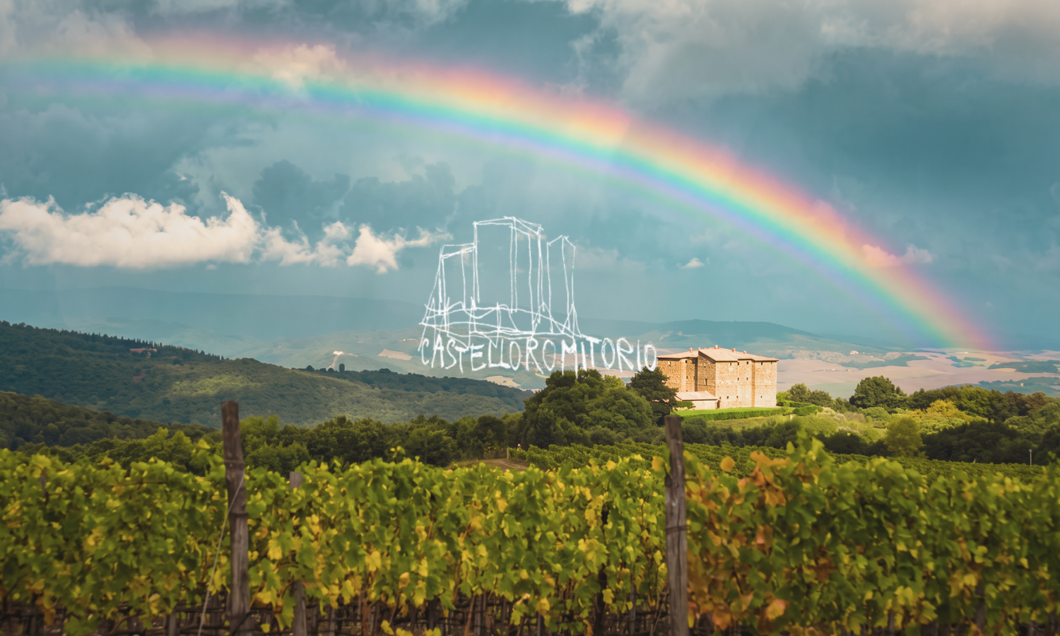 arcobaleno sulla vigna