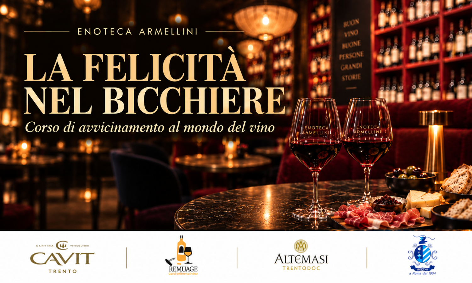 enoteca ermellini due calici su un tavolo imbandito